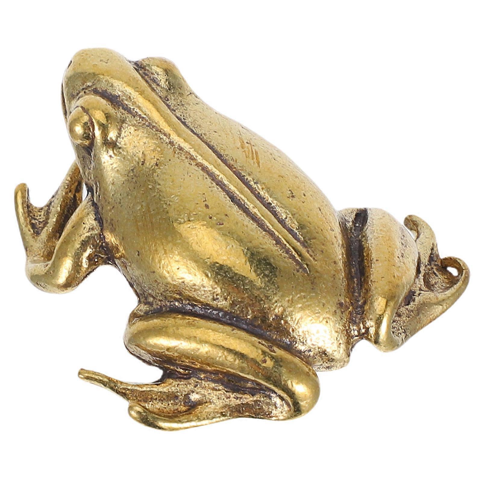 Golden Copper Frogs Statue for Decoration 1Pcs Mini Retro Ornament