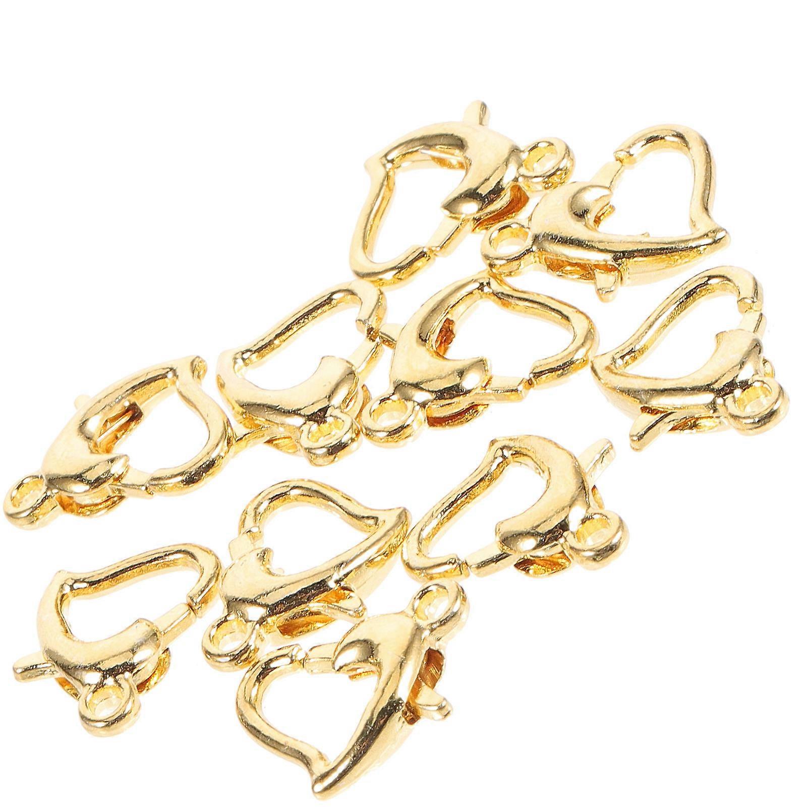 Jewelry Lobster Clasps 10Set for Diy Projects Made of Metal with Golden Color for Craft Enthusiasts