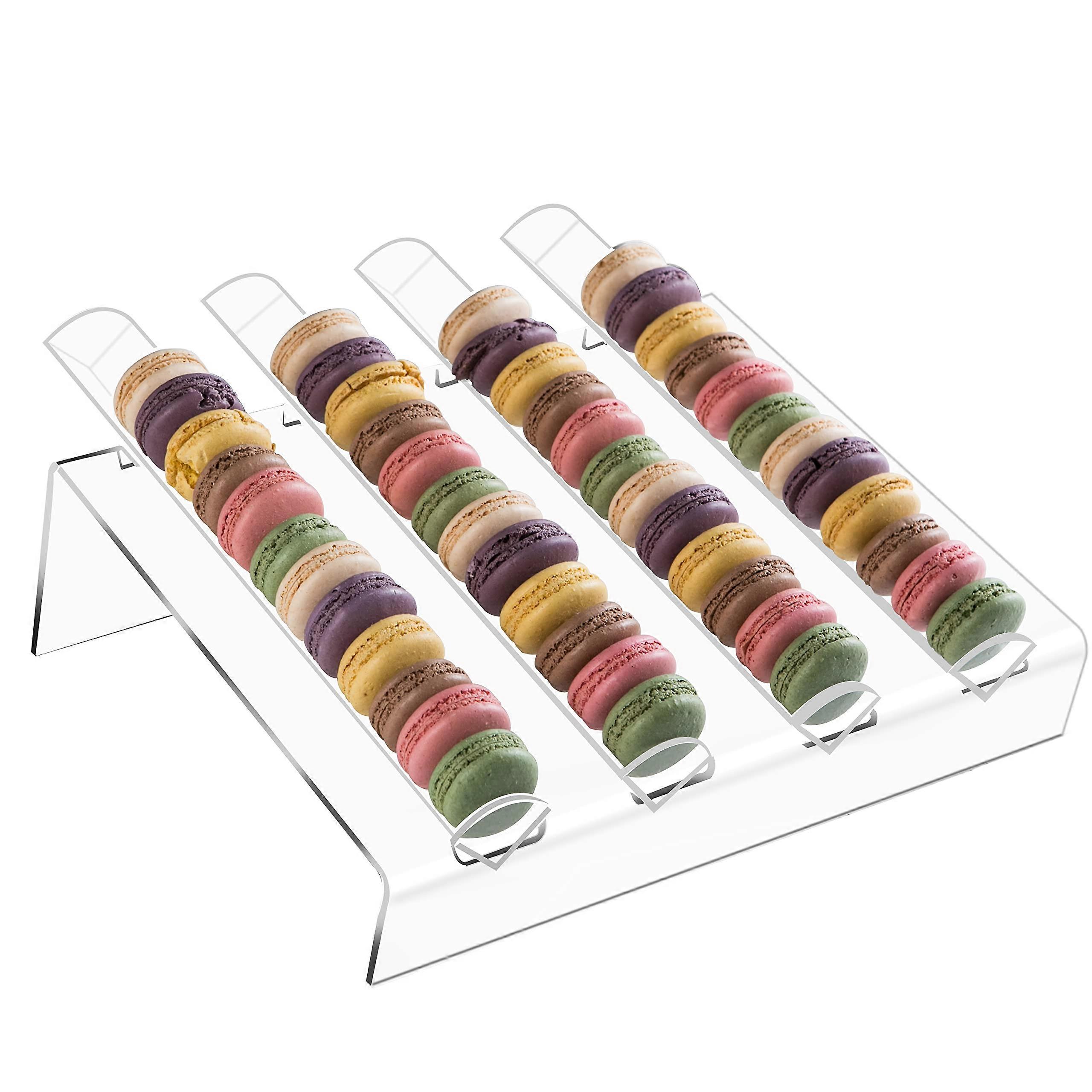 Acrylic Macaron Display Tray, Macaron Cookie Stand with 4 Compartments Ref: 3245