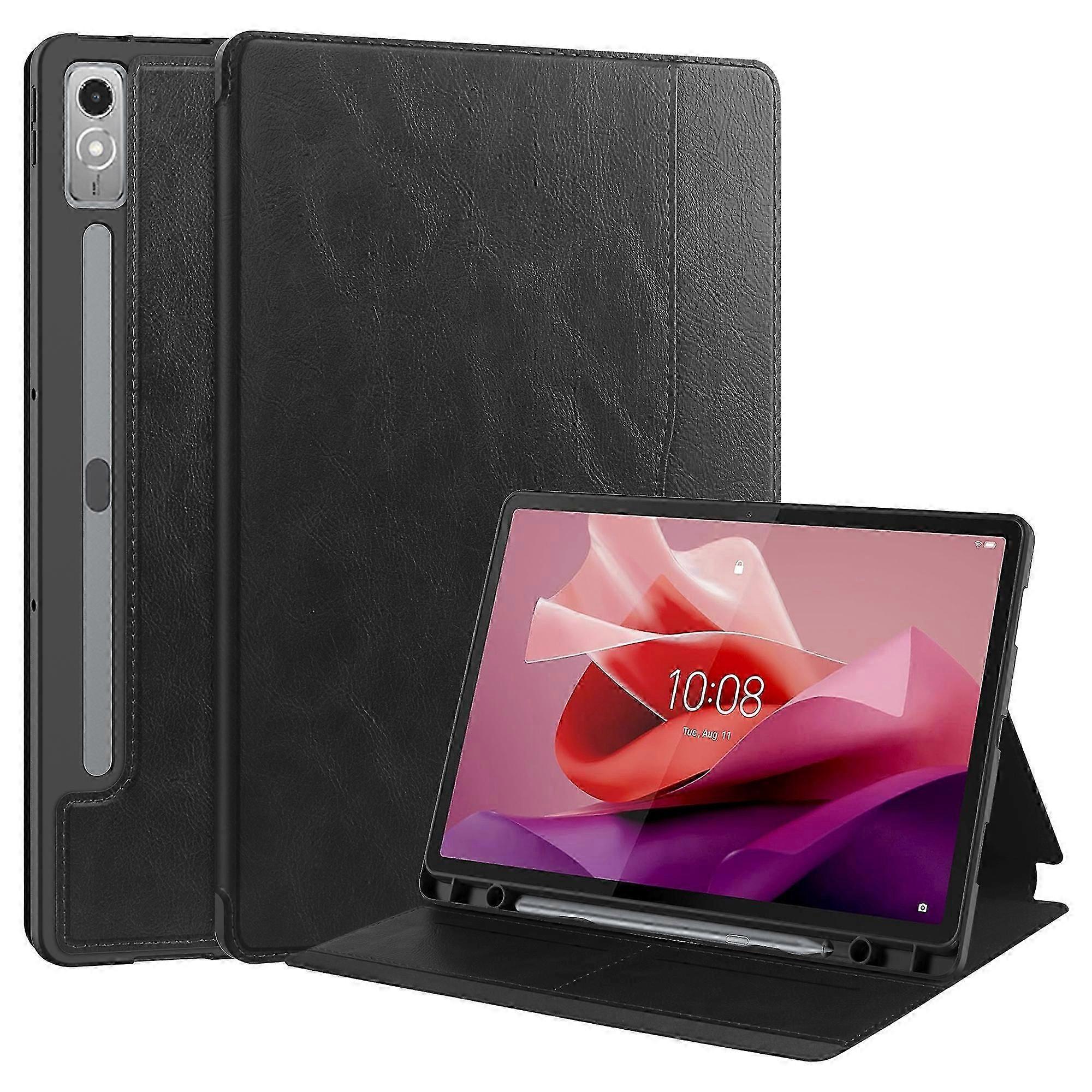 من أجل Lenovo Tab P12 حامل غطاء واقي بو جلد محفظة الكمبيوتر اللوحي مع حامل قلم رصاص
