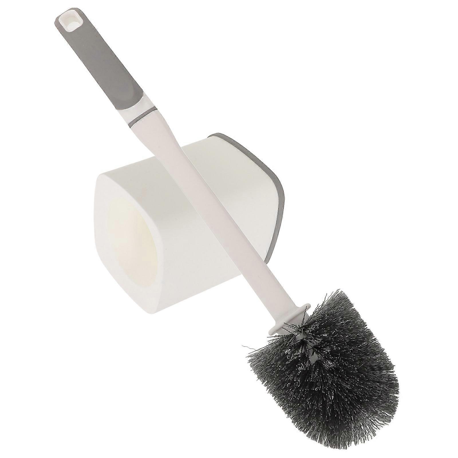 Reusable Toilet Brush And Holder Set Sleek Design For Bathroom Cleaning Durable Plastic 1 Set