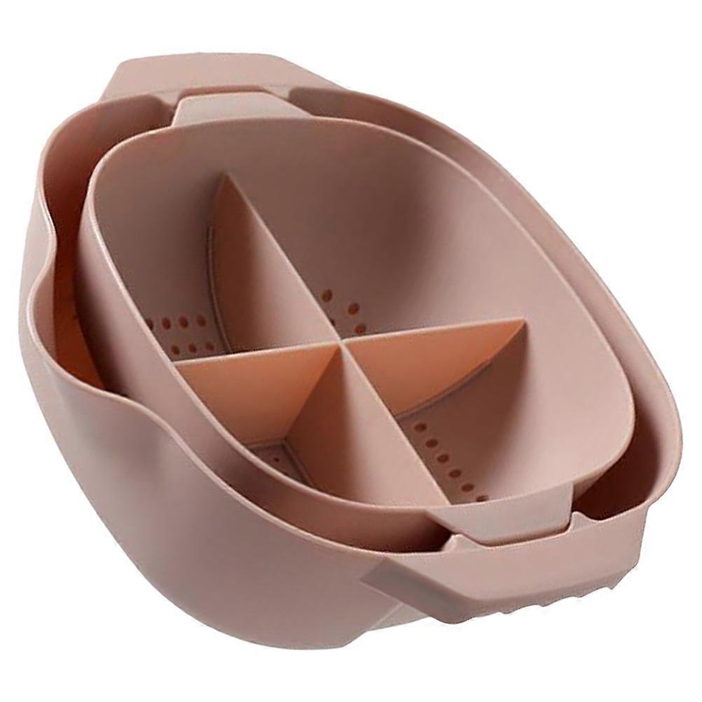 Fruit Washing Soaking Basket Double Layers Storage Basket For Food Preparation 11.42X10.63X3.74 Inches 1 Set