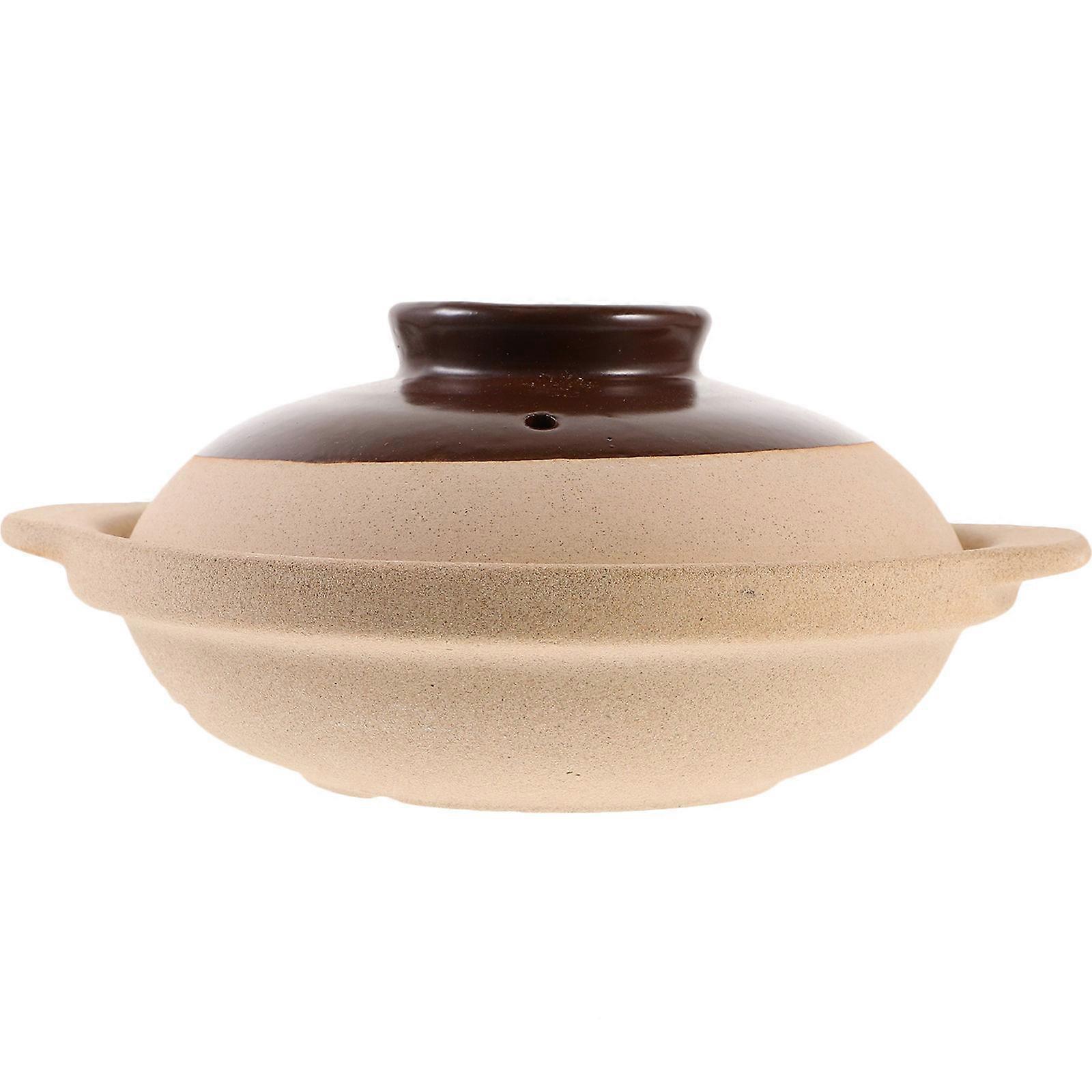 Household Casserole Pot For Cooking Delicious Soup Designed For Home Use In Brown With Compact Design And Non-Slip Handle 1Pc