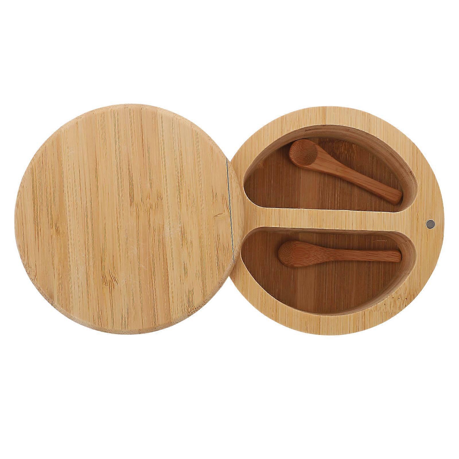 Bamboo Spice Jar with for Kitchen Use 1Pcs Salt Container