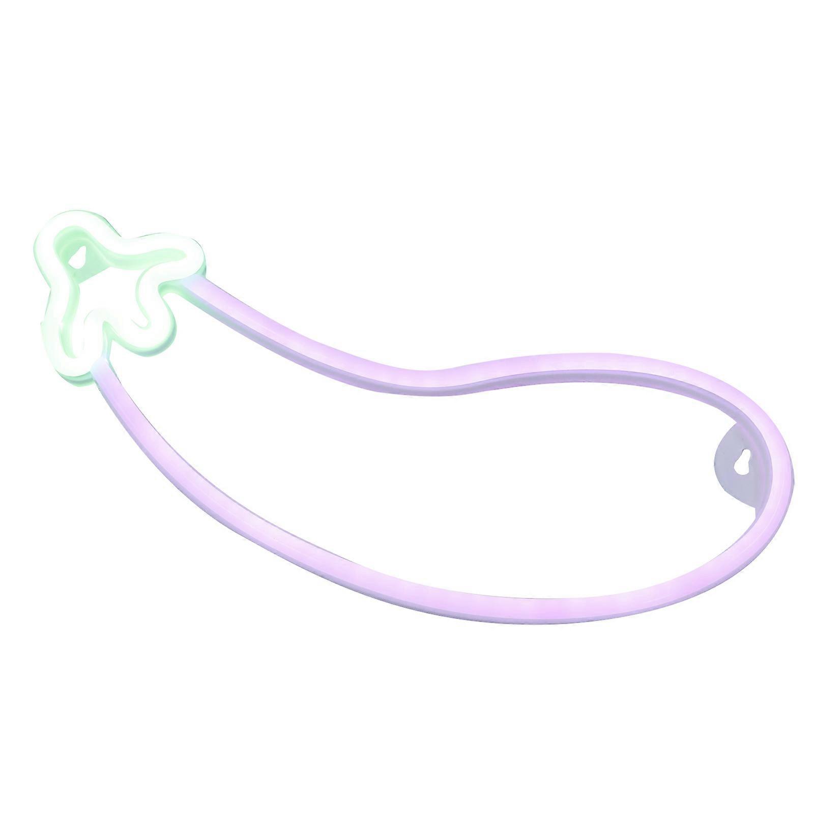 Neon Night Light Eggplant Shape LED Lamp for Bedroom