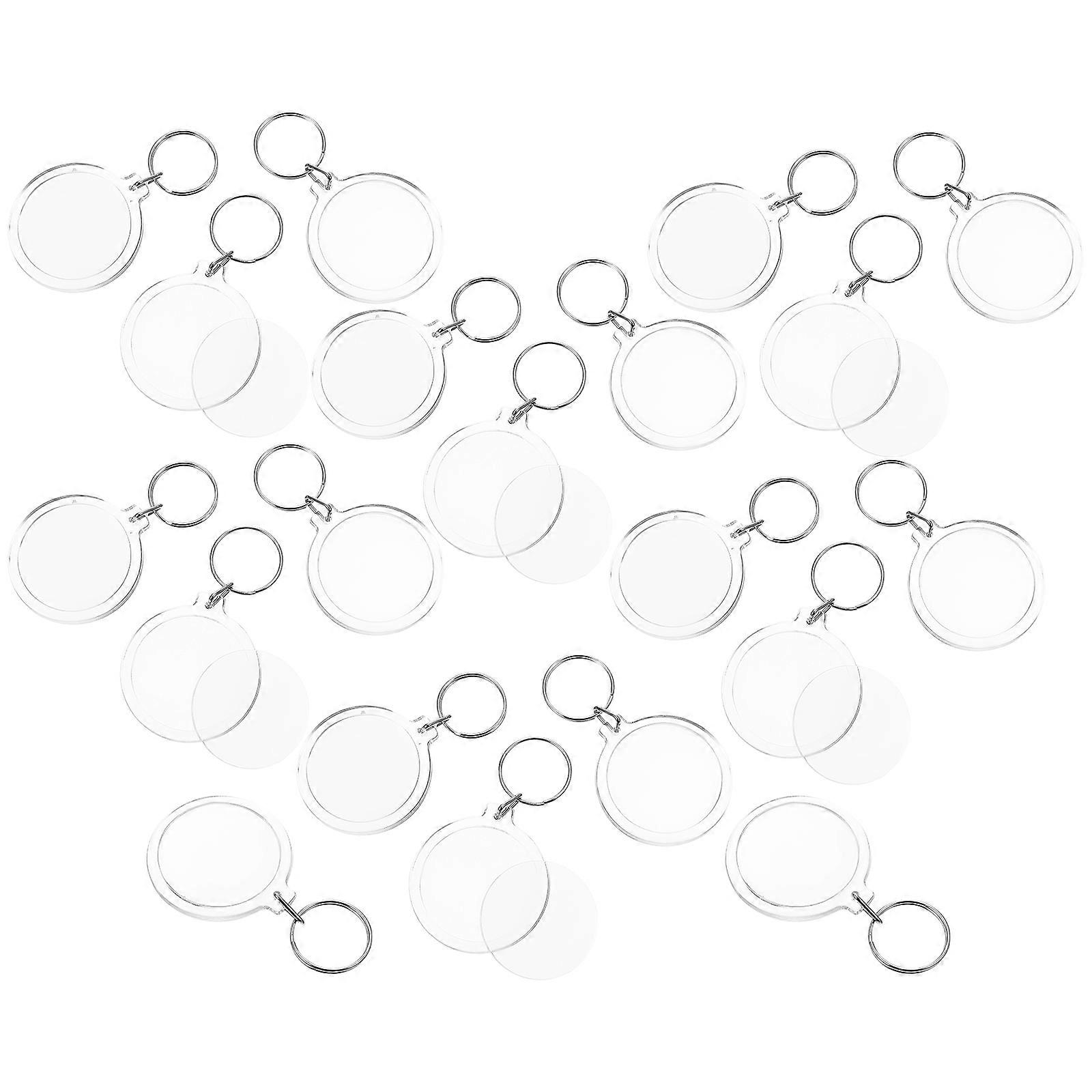Creative Keychain For Small Photos Simple And Elegant Design 20Pcs Transparent