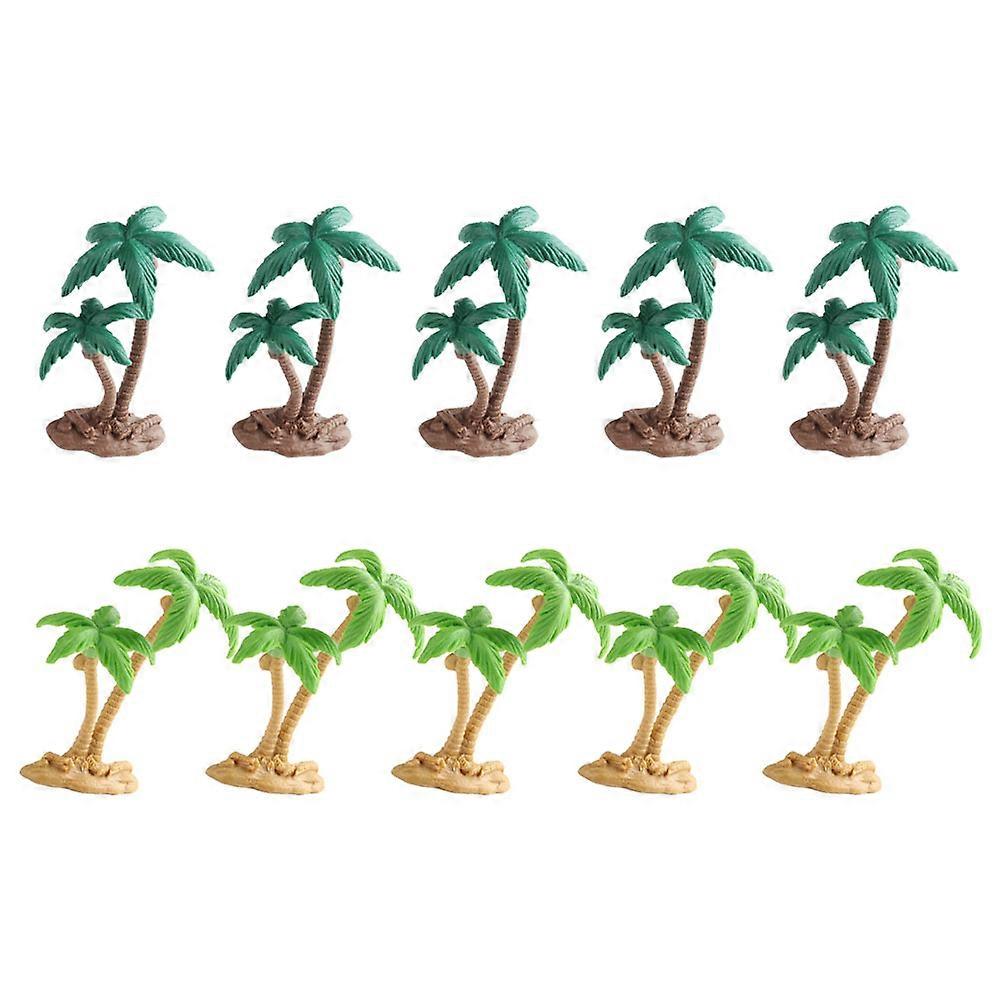 10pcs Miniature Coconut Palm Trees for DIY Model Train Scenery – Lightweight Landscape Decoration