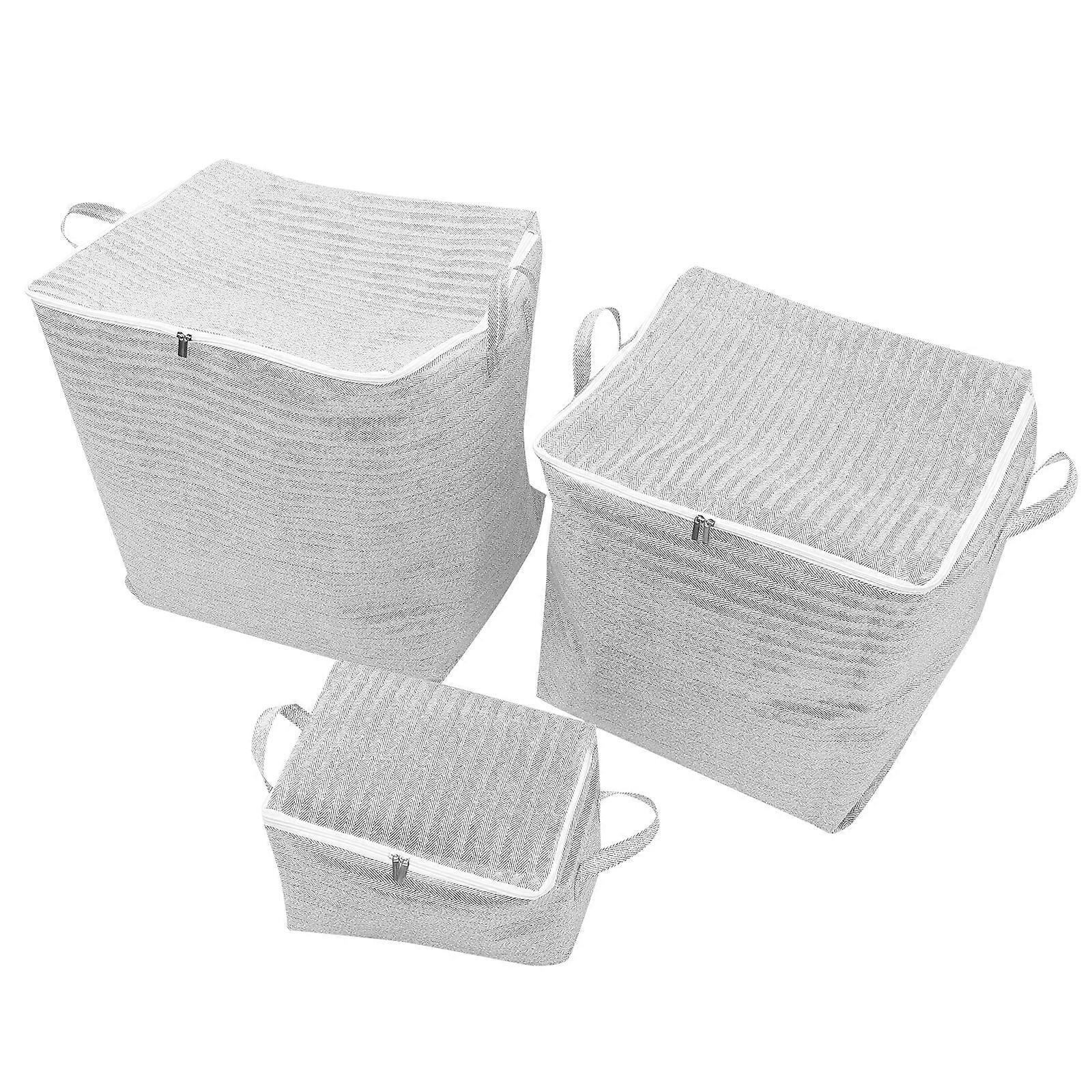 3pcs Foldable Clothes Storage Boxes, Multi Purpose Lightweight Containers for Books, Clothes & Home Organization, Space Saving Design
