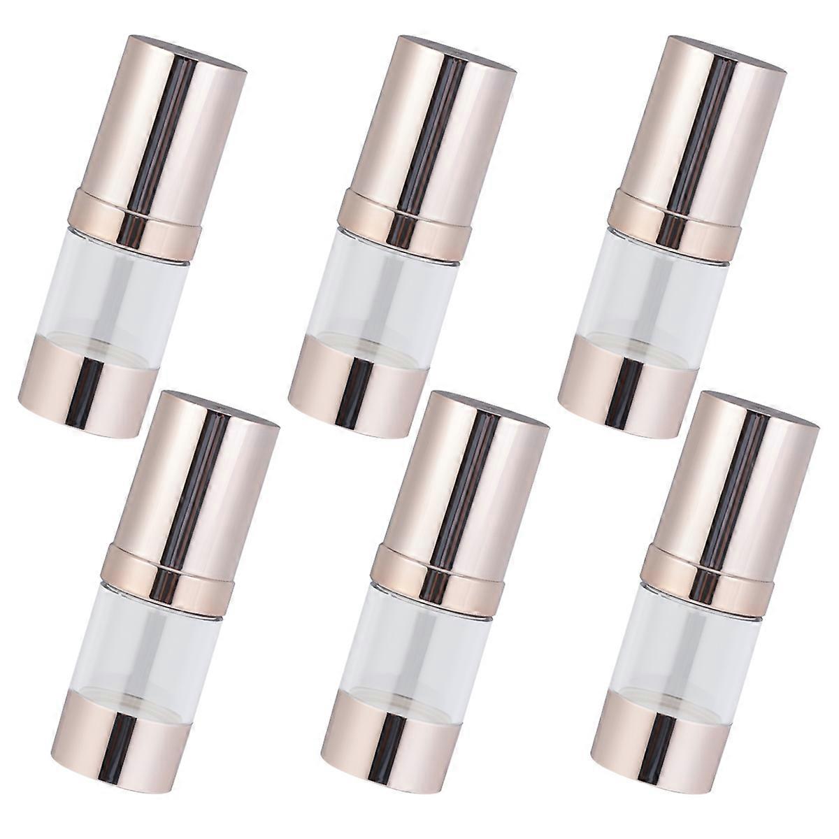 6pcs Plastic Lotion Bottles with Press Pump – Elegant Empty Cosmetic Containers for Travel, Creams & Subpackaging – Leak Proof, Portable & Reusable
