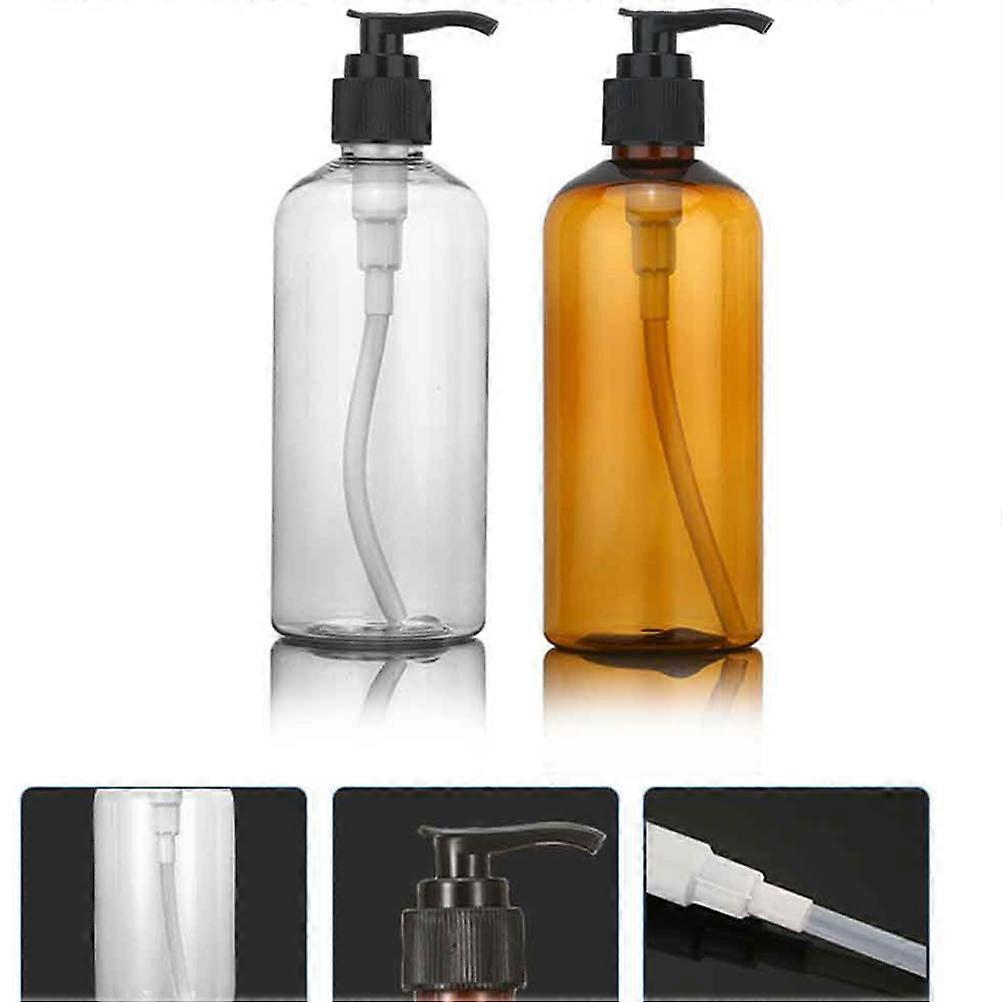 Shower Gel Pump Bottle 300ml Transparent Refillable Storage Container 8Pcs