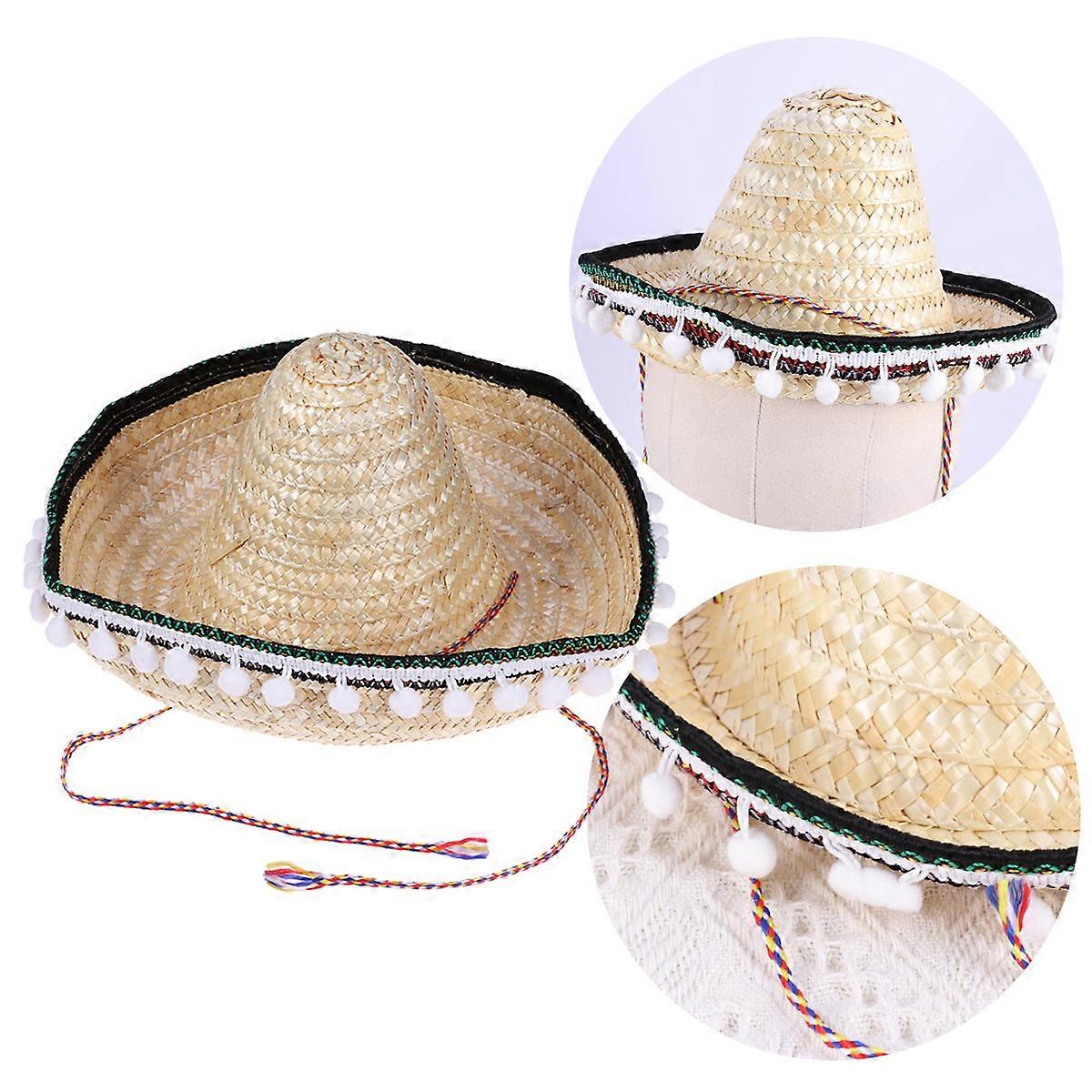 Khaki Straw Hat for Women's Decor Hand-Woven Breathable and Lightweight One Size Fits All