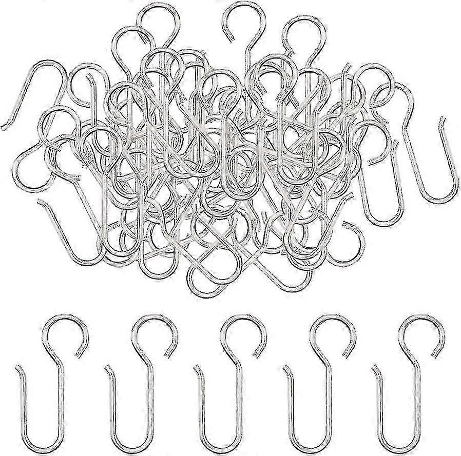 カーテンフック、40ピースカーテンレールフック、ヘビーデューティ亜鉛カーテンフック、ドアカーテンなど用(50x2.5mm)