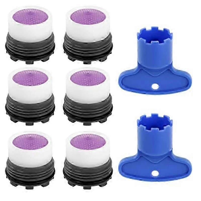 Faucet Aerator Wrench and 16.5mm Faucet Flter Restrictor 2pcs Cache Key and 6pcs Tap Aerators