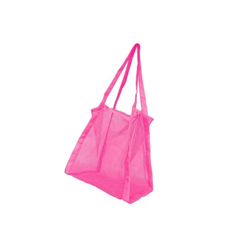 Sand toy organizer bag, breathable mesh bag for family outings, beach trips, pool parties, and picnics, pink