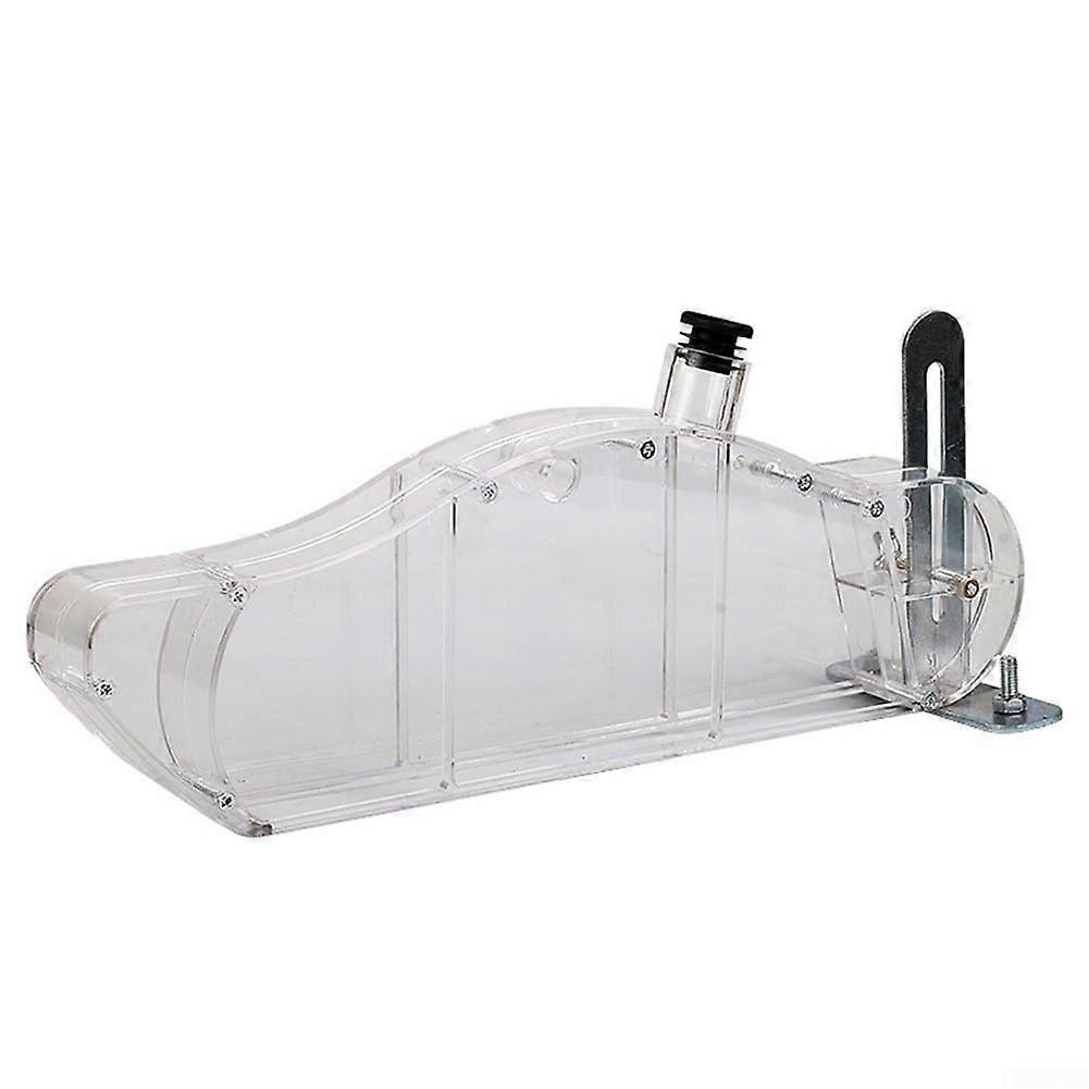 Tshaped transparent guard for sliding table saws, effectively prevents dust accumulation