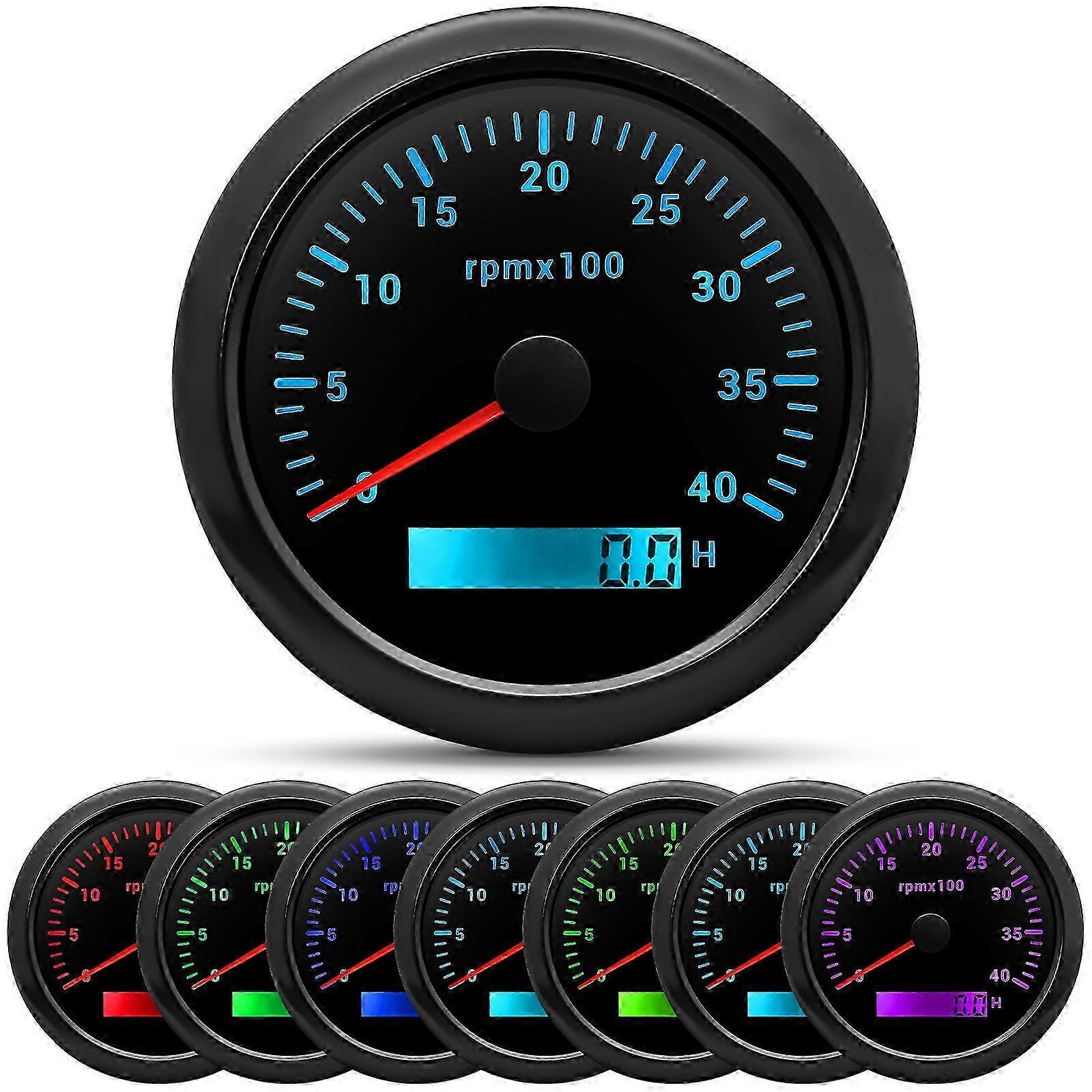 LCD tachometer for marine with 85mm diameter and wide RPM range