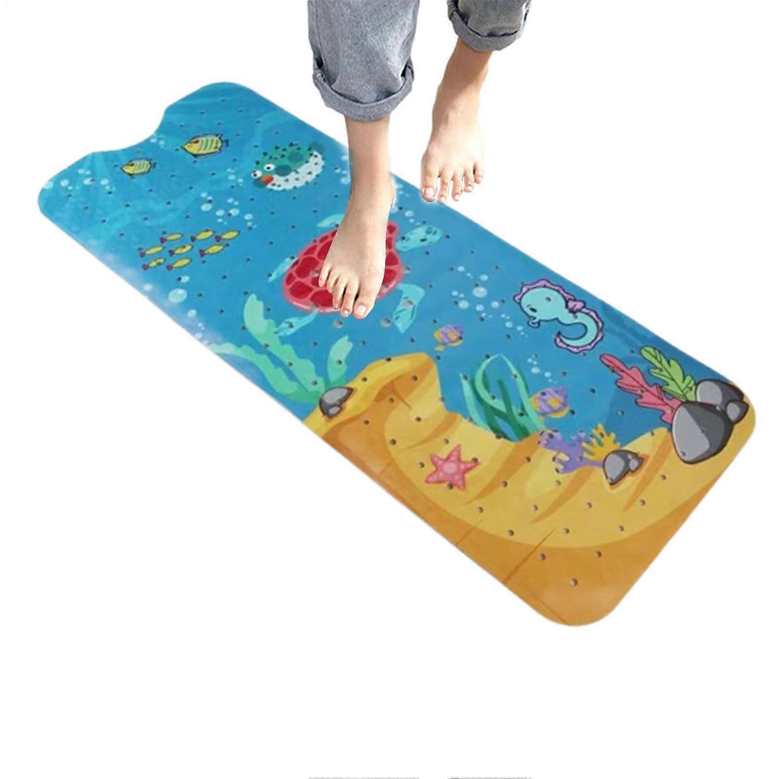 Baby Bath Mat Non Slip for Bathtub and Shower, Machine Washable Turtle Design, 100 x 40 cm for Toddlers