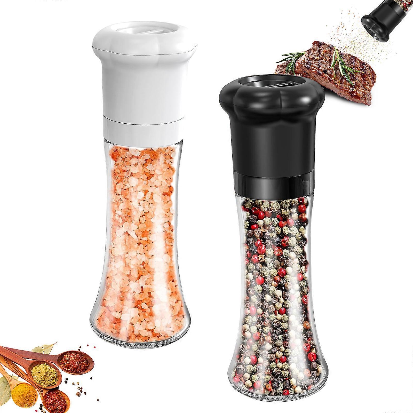 2pcs Pepper Grinder Black + White (Long 180ml)