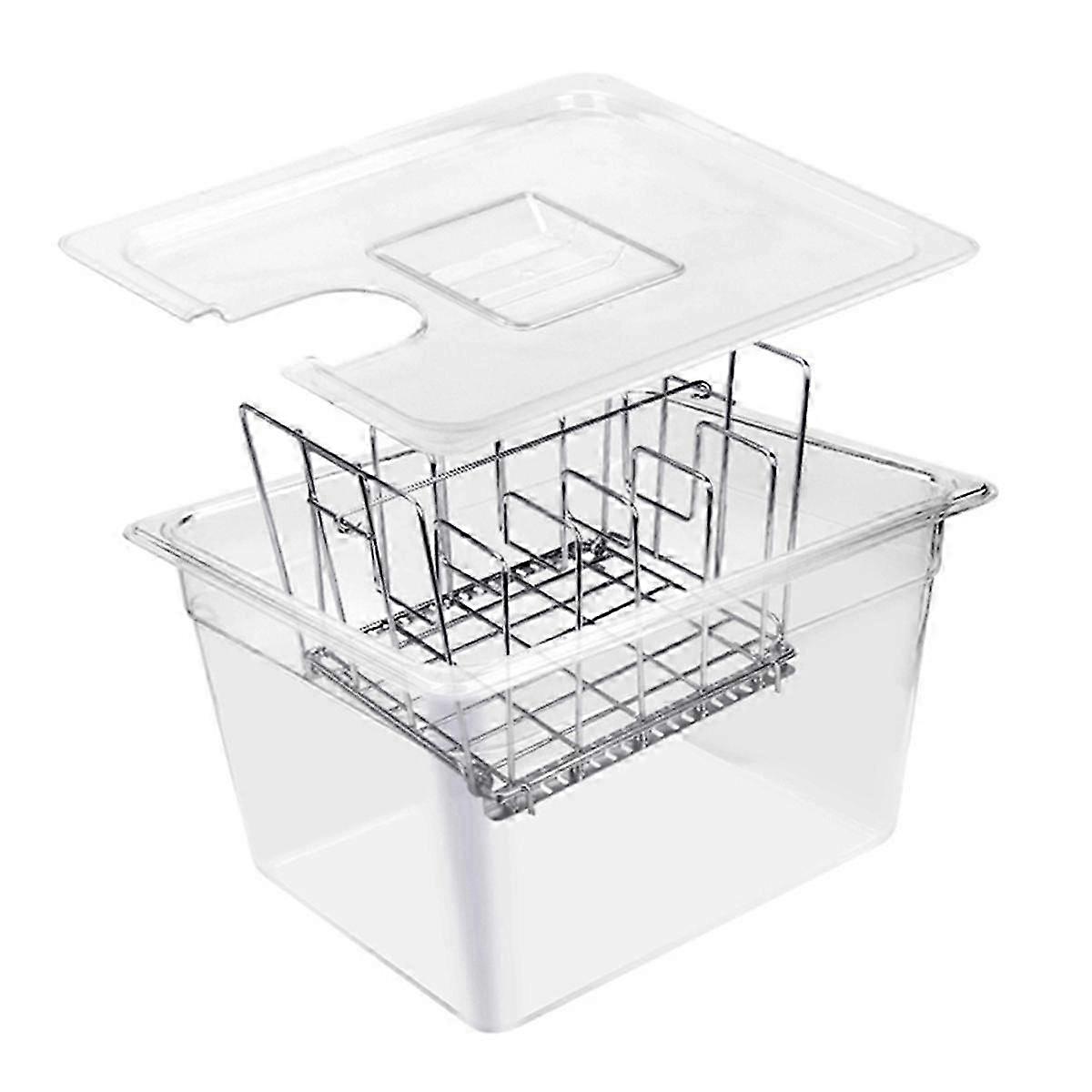 suitable for sous vide cooker machine 11l container with stainless steel rack detachable dividers se
