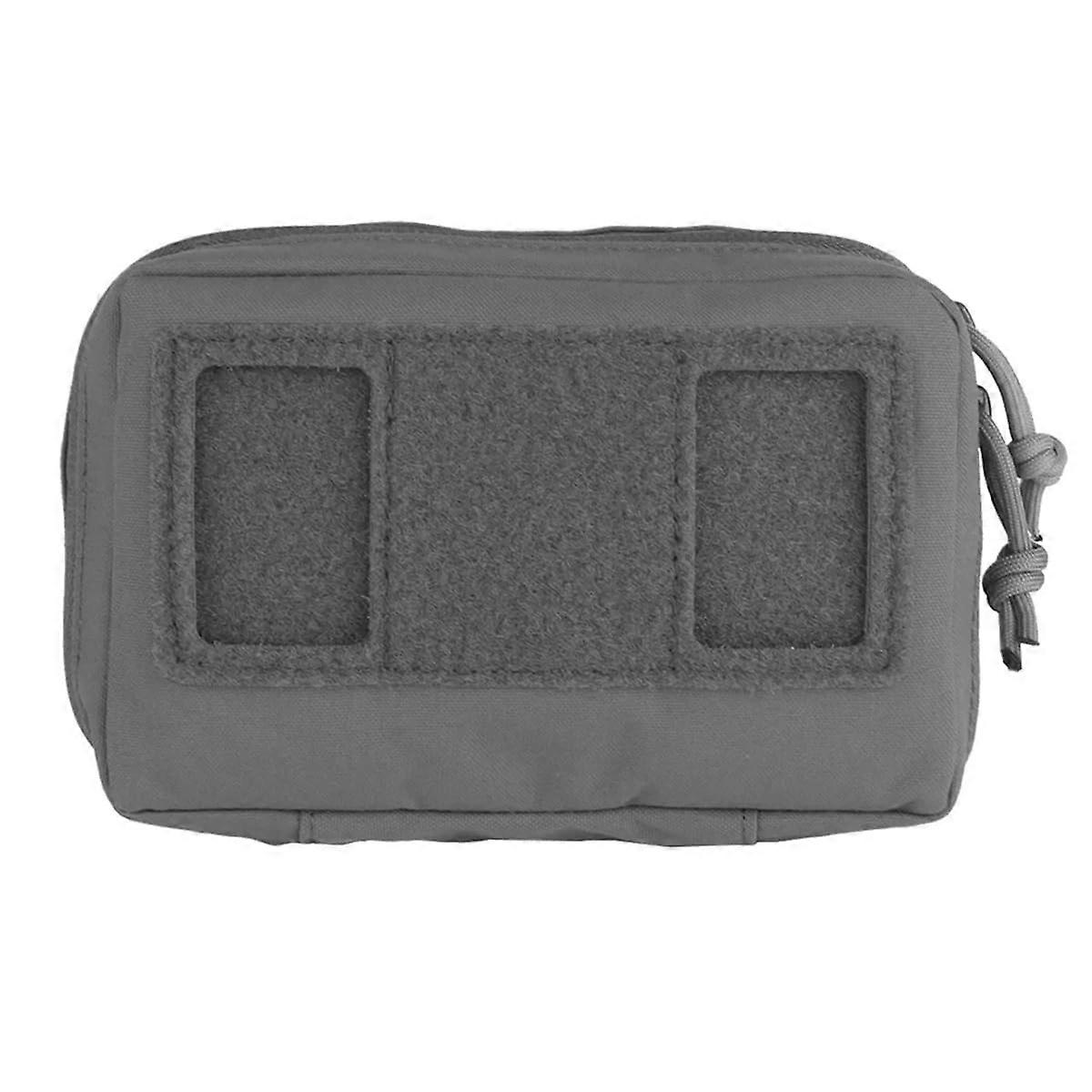 Tactical MOLLE Navigation Plate Pouch Double Zipper Phone Holder for Chest Pocket Airsoft Gear, Durable Fabric, Universal Fit