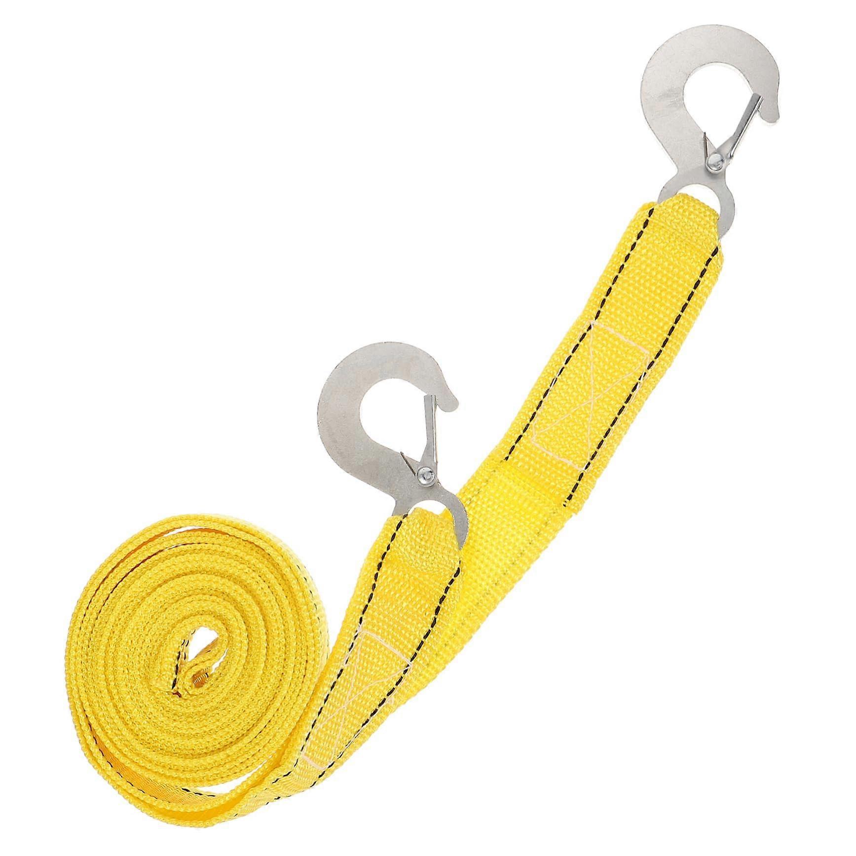 Car Towing Rope High-Strength Double Nylon Tow Rope With Hooks For Truck Pulling Lightweight Elastic Easy To Handle
