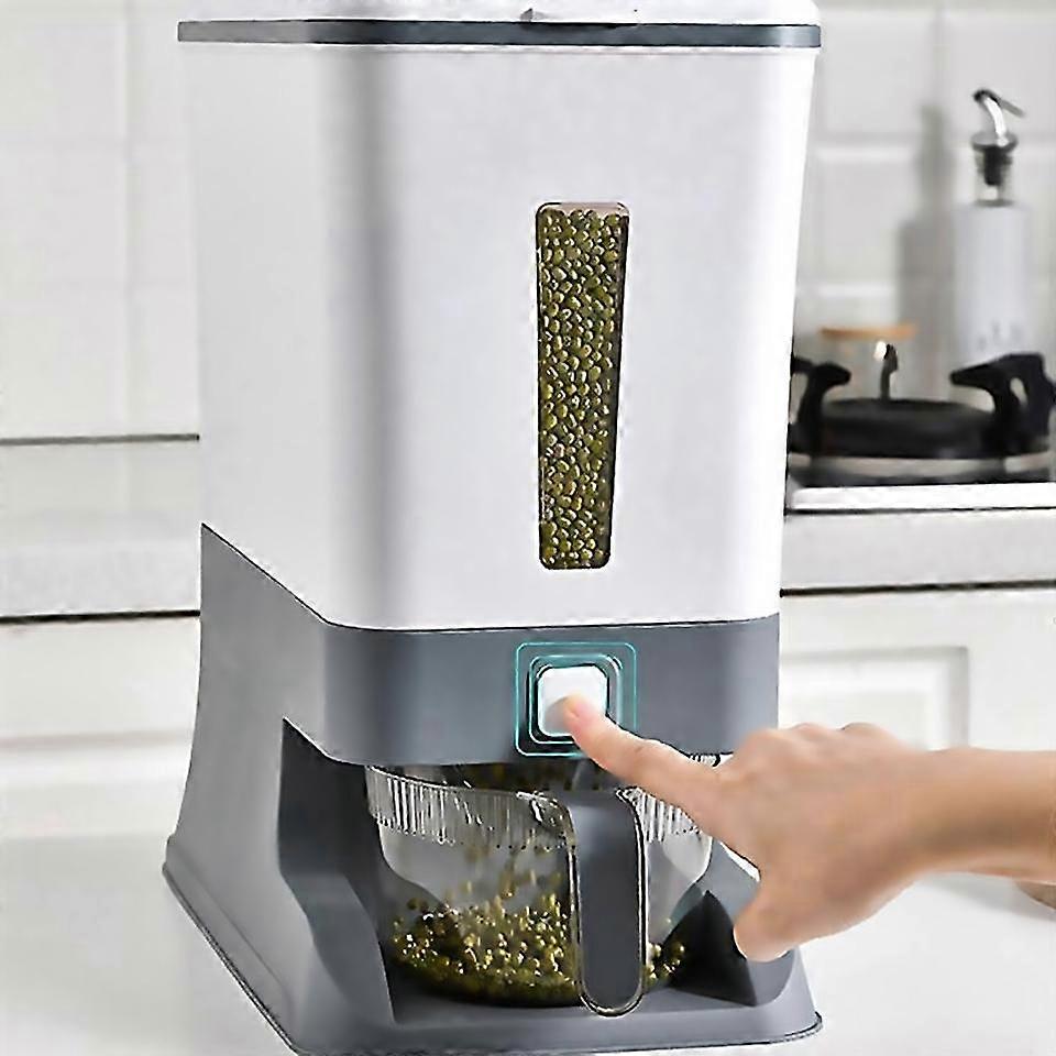 For presstype rice dispenser sealed grain container storage household cereal rice box dispenser buck