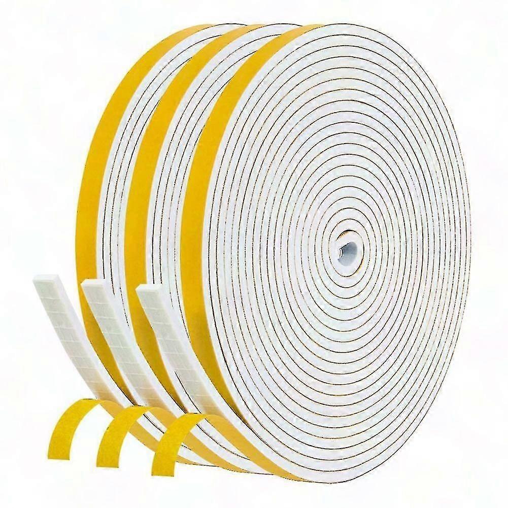 Ruban mousse auto-adhésif pour portes et fenêtres - Coupe-froid et coupe-vent de 6 mm x 3 mm