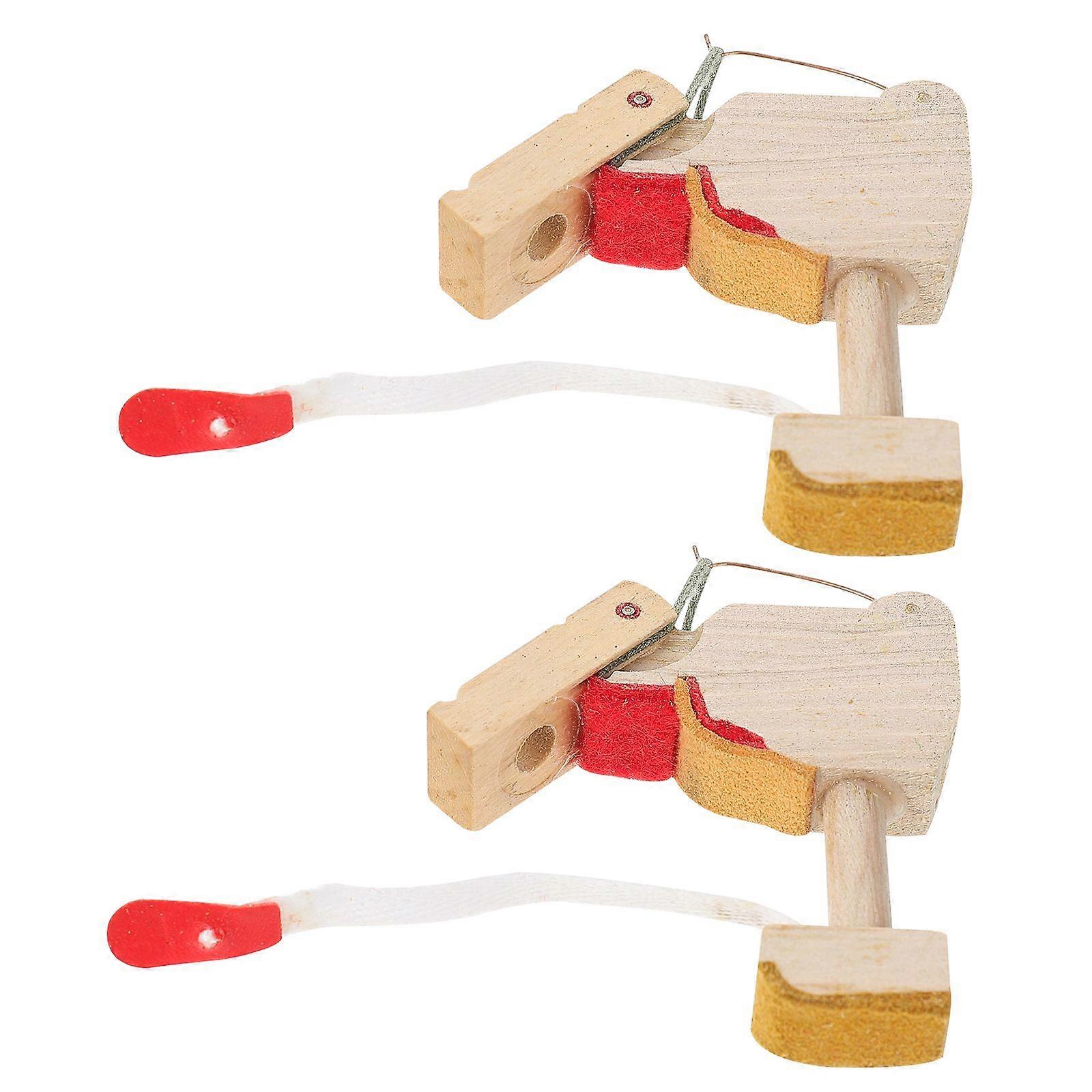 2Pcs Vertical Piano Hammer Butts Practical Wooden Piano Whippen (Khaki)