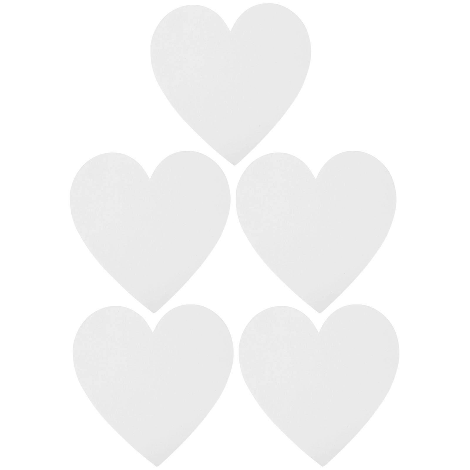 5 Pcs Heart Shape Cotton Drawing Board Thicken Art Painting Board Artist Paper Board Oil Paint Canvas Sketchpad (White)