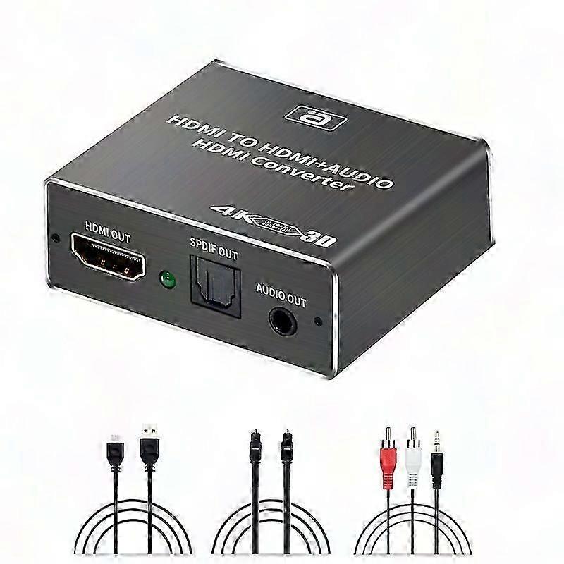 4K HDCP CEC Audio Extractor with Optical TOSLINK SPDIF & 3.5mm RCA Converter for 3D Audio Split