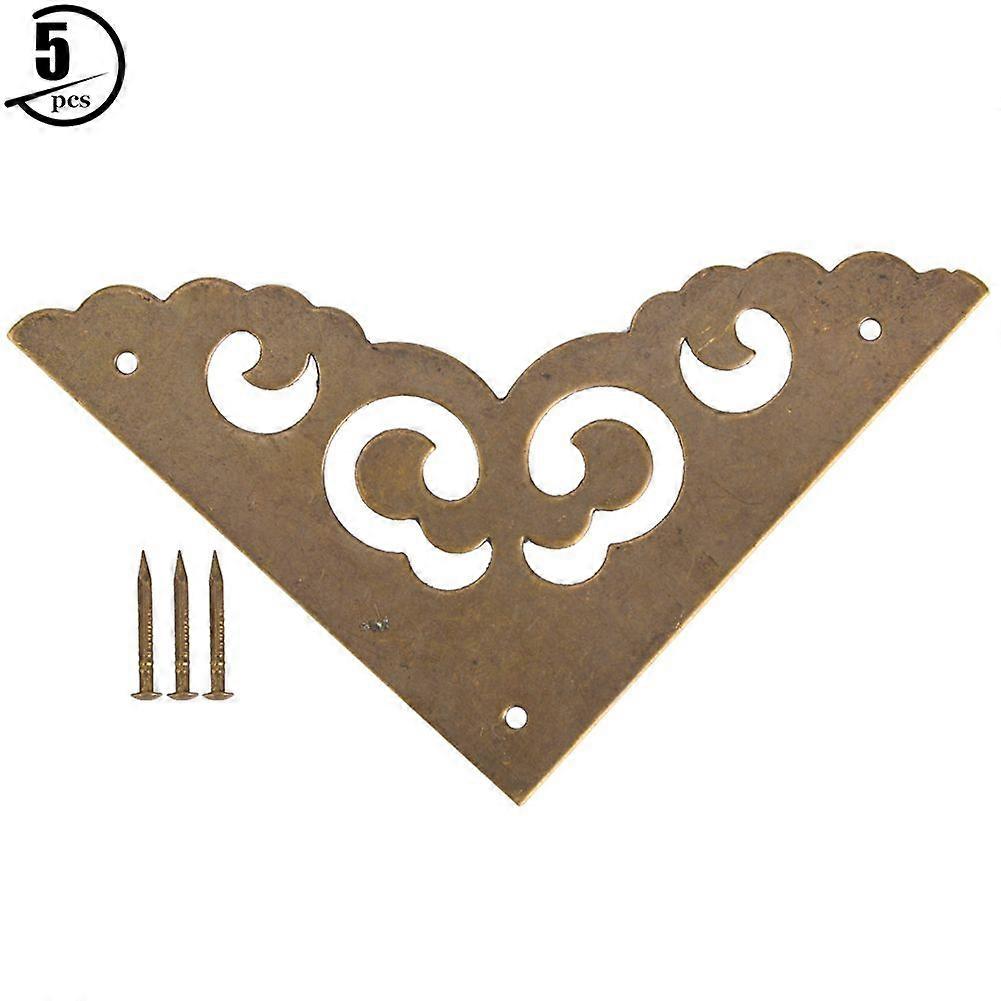 Pure brass corner protector, antique style box, cloud-shaped corner protector, 5pcs.