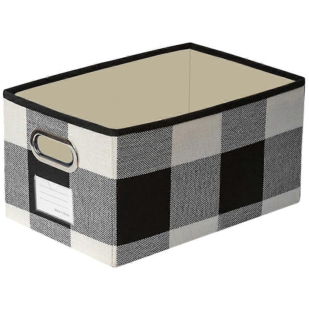 Storage Bin Foldable Storage Basket for Household Organization Cotton Linen and Pp Material with Handle 1Pack