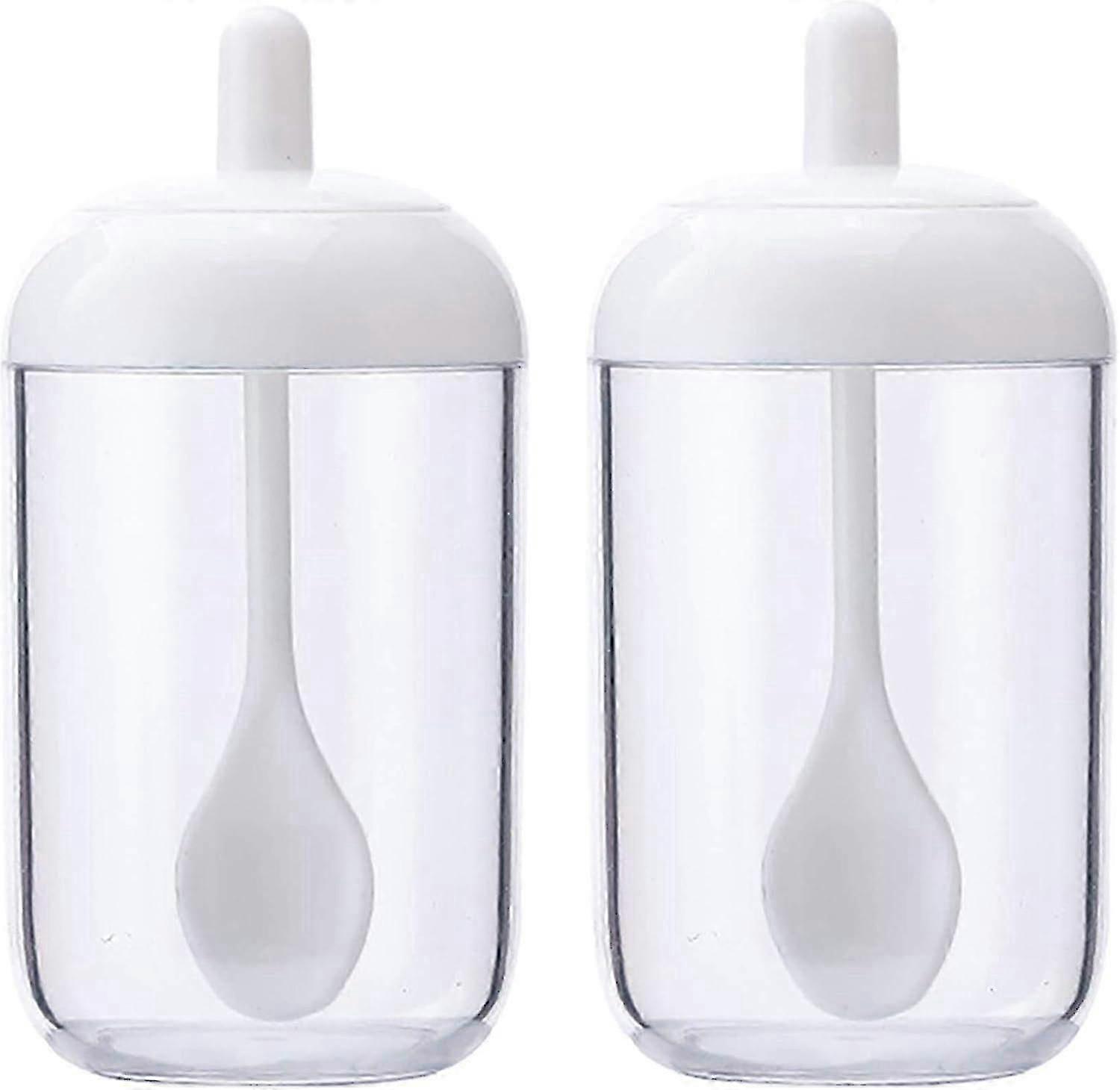 2-Pack Seasoning Storage Containers with Lids & Spoons - Spice Organizer for Kitchen Storage & Easy Access