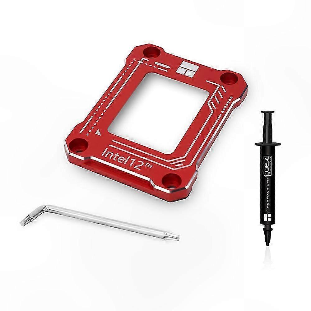 Intel 12th Gen CPU Bending Corrector Frame with Thermal Paste, LGA17XX Compatible, Red/Gray/Black
