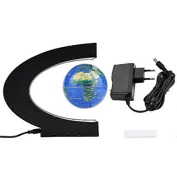 Floating Globe Magnetschwebe-Drehkugel mit buntem LED-Licht (EU-Stecker blau)