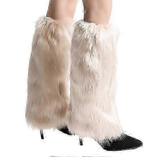 1 pereche jambiere din blană artificială pentru femei și fete, plush soft boot cuff mâneci, pufoase, cu blană, pentru căldură de iarnă