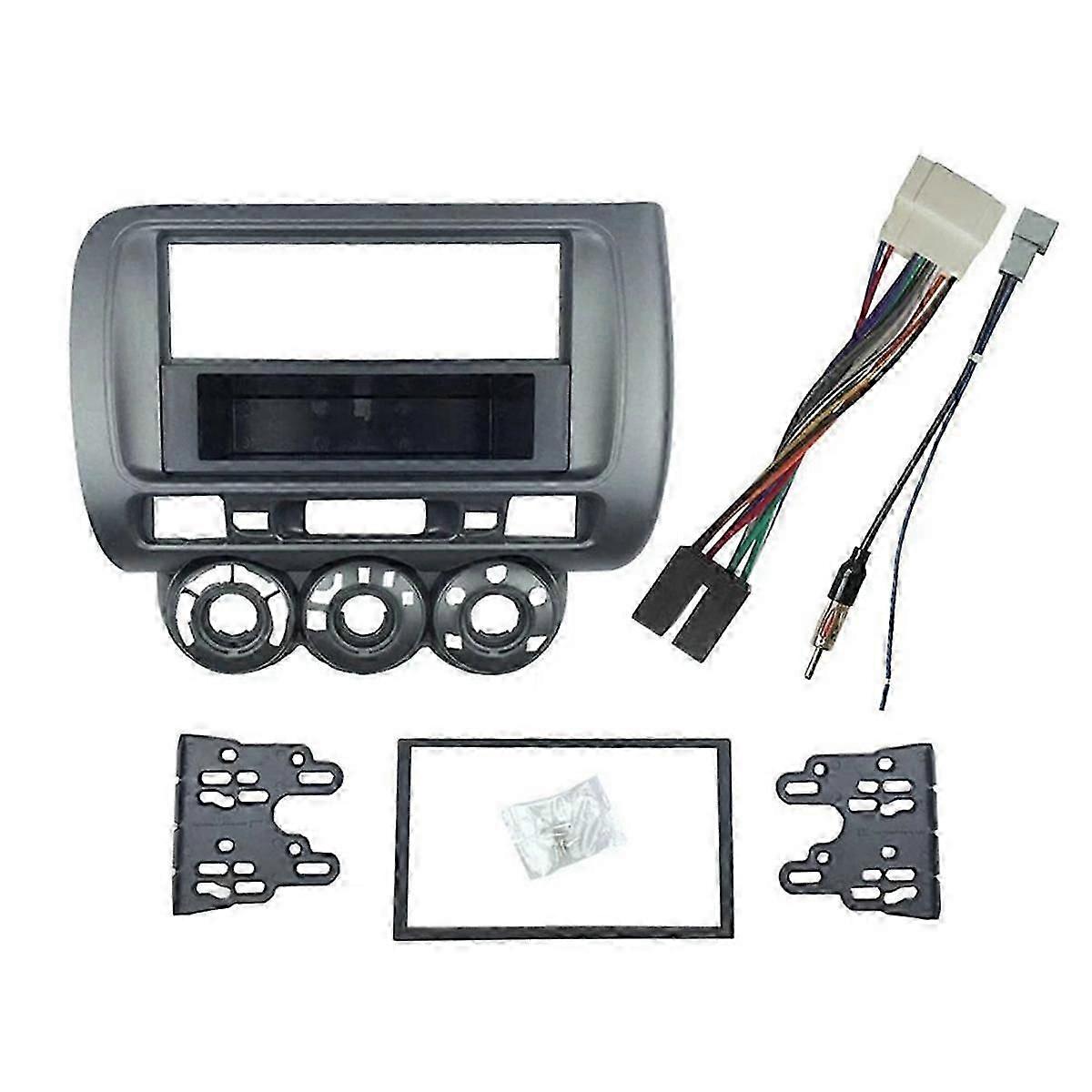 Car Radio Fascia For Fit Jazz Lhd Din Dvd Cd Panel Mount Installation Trim Kit Frame Bezel