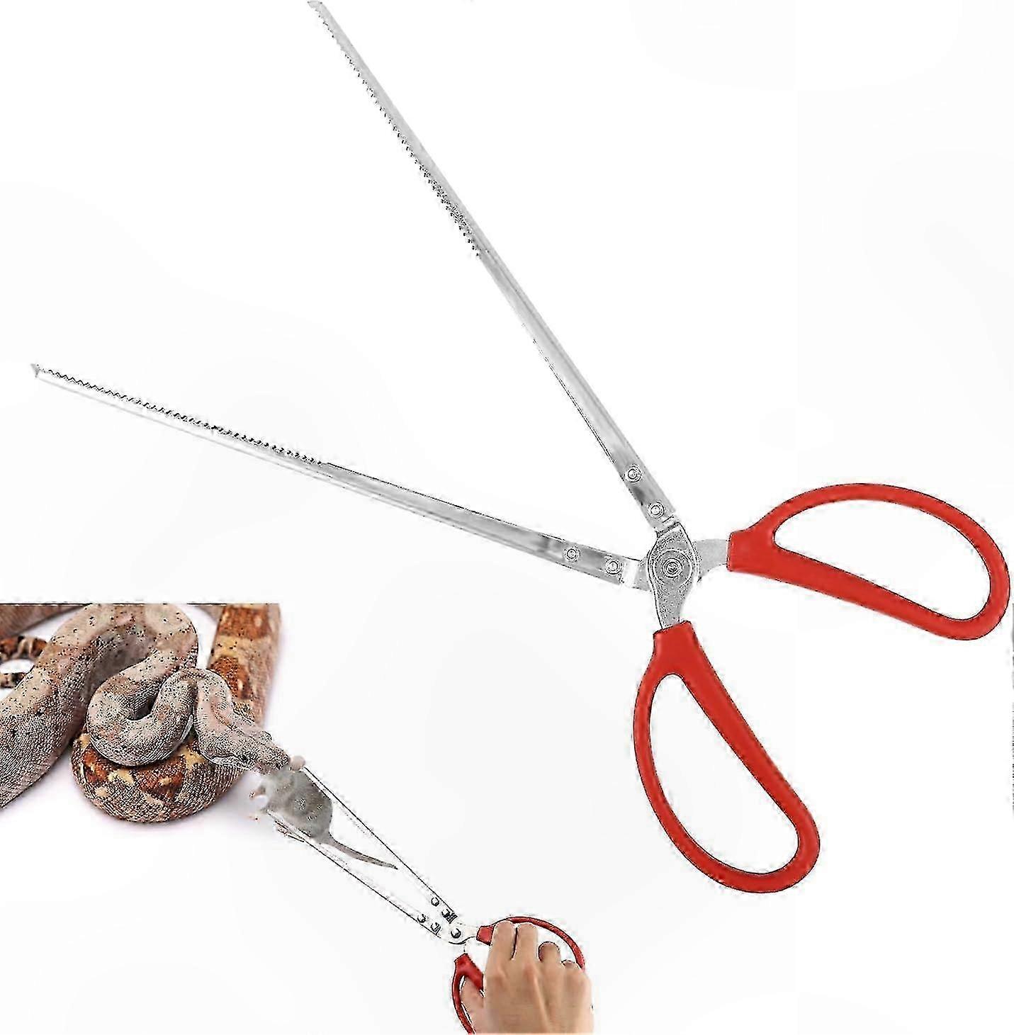 Extra Long 14.8" Reptile Feeding Tongs with Non-Slip Grip for Easy Handling