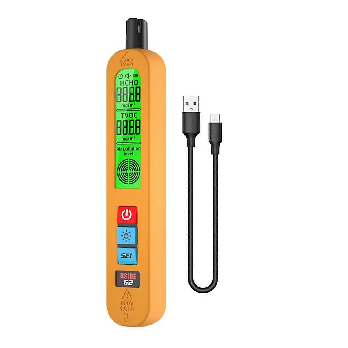 G2 Air Quality Detector Formaldehyde HCHO TVOC Rechargeable Portable Auto Sound Light Alarm LCD Display Indoor and Travel