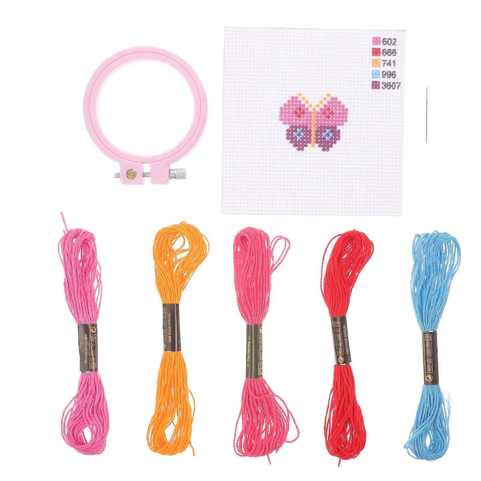 Diy Embroidery Kit For Beginners With Cross Stitch Supplies Complete Household Stitching Tools And Floss For Handcraft Sewing Projects