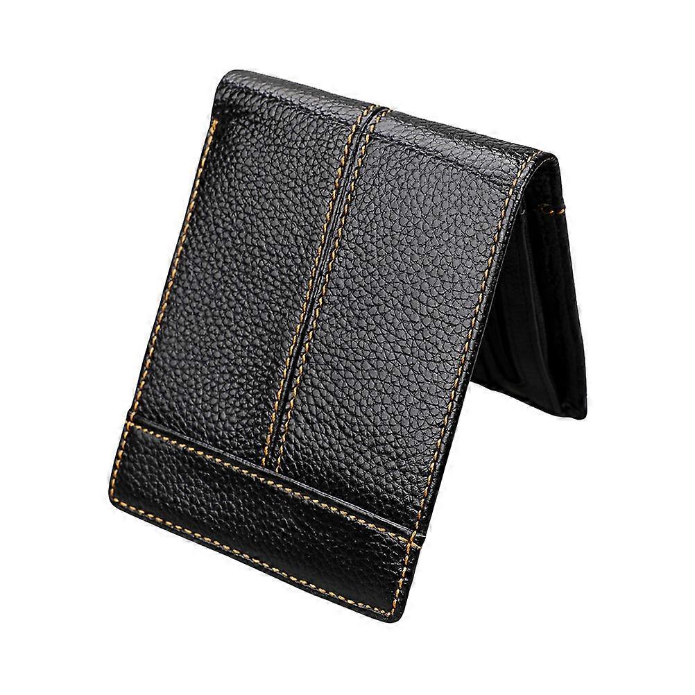 1pc Mad Horse Short Wallet Wallets Retro Classical Wallet for Men (Black)