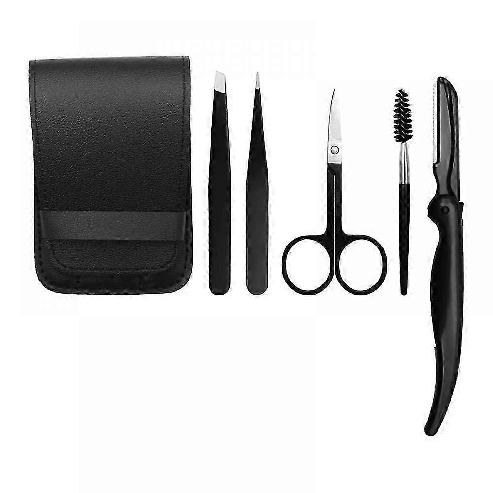 Eyebrow Tweezers Set, 5 in 1 Eyebrow Kit includes Eyebrow Scissors, Brush, Eyebrow Razor, Best Precision Eyebrow Shaper Trimmer