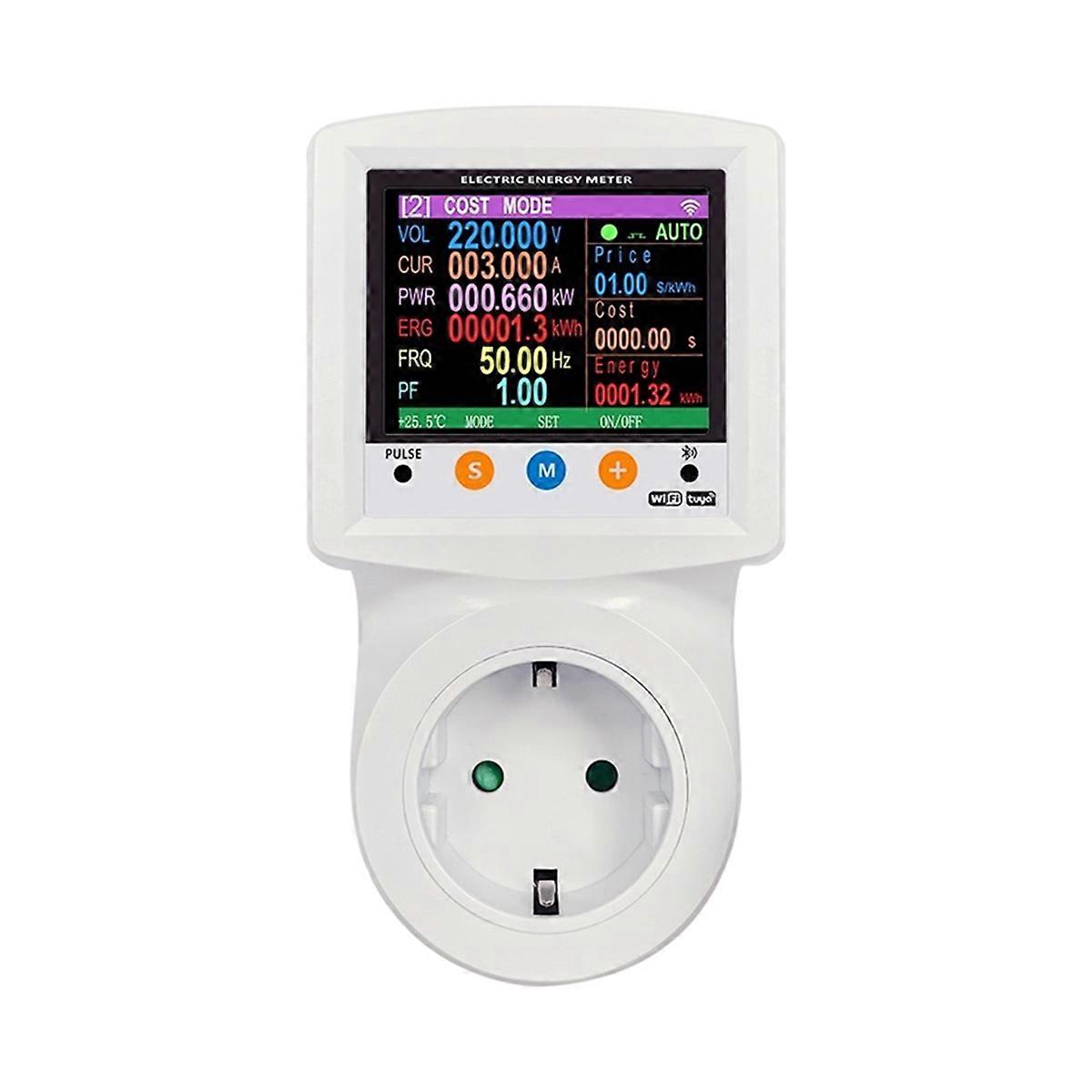 Tuya WIFI Smart Wattmeter Digital Power Meter Electricity Energy Meter Voltage Current Protection Timer Switch