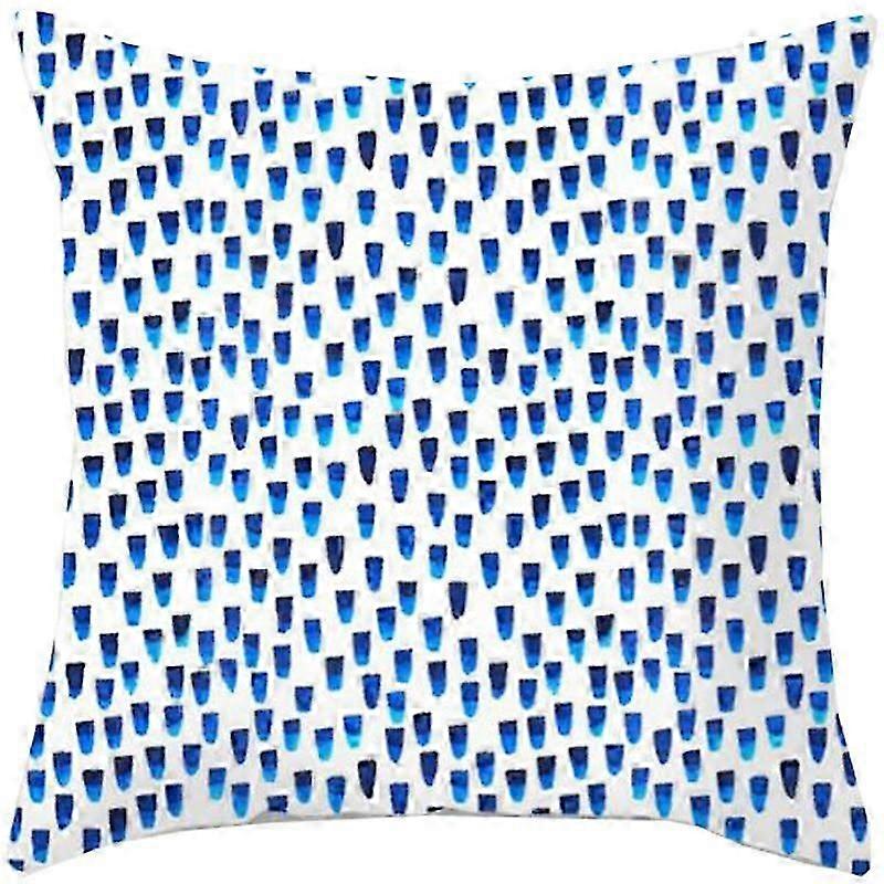 Blue Dot Print White Pillowcase