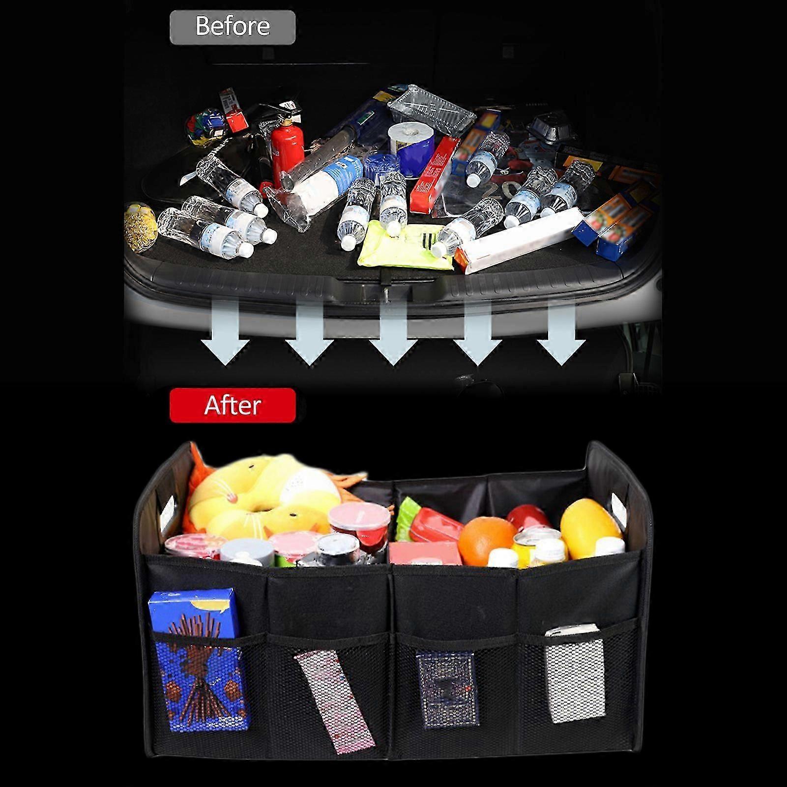 Spacious 55L Car Trunk Organizer - Oxford Cloth Folding Storage Solution Suitable for Vehicle Cargo