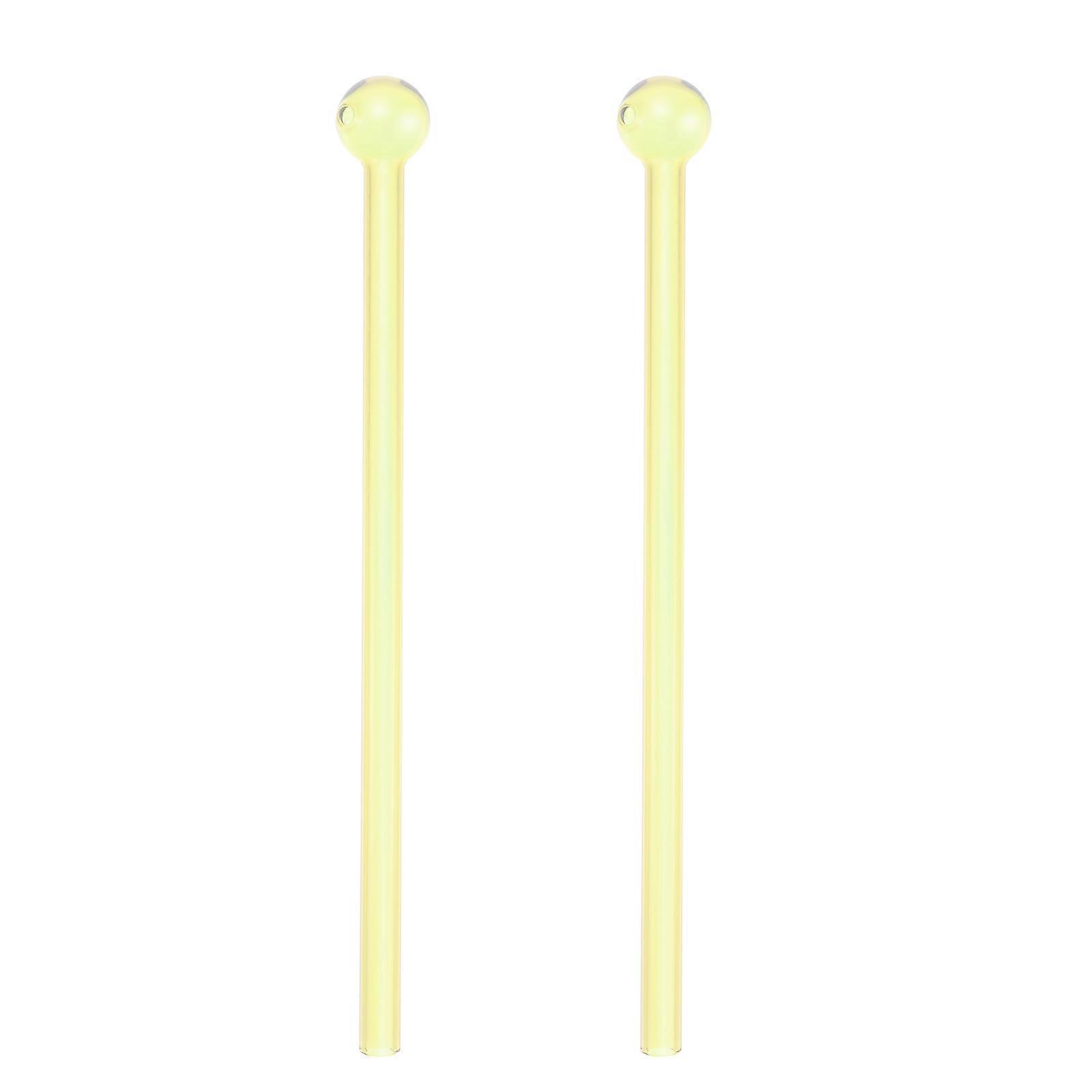 Beverage Glass Straw for Juice Drinking 2Pcs High Borosilicate Straws
