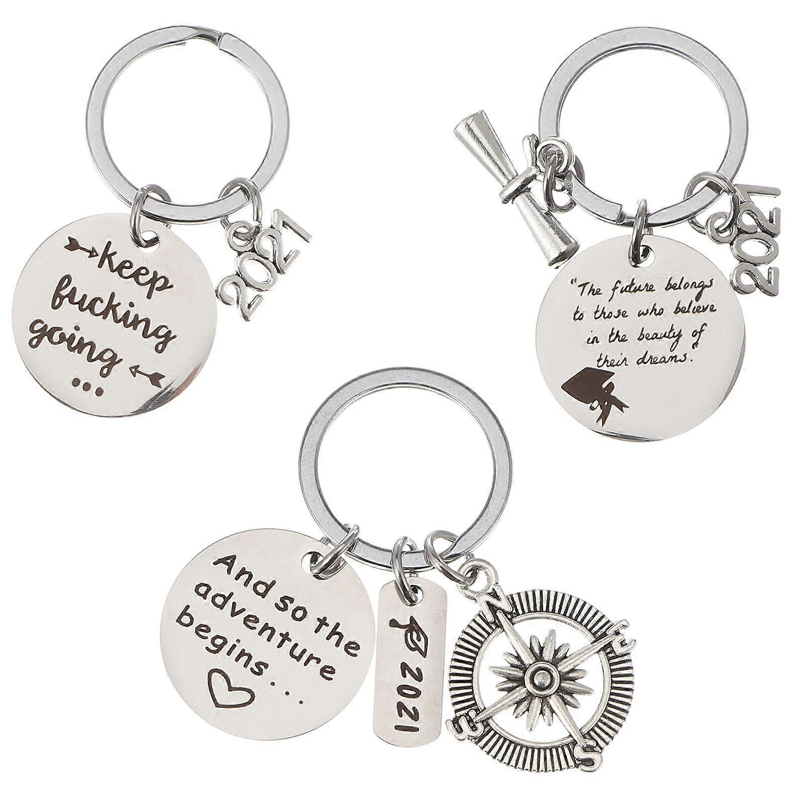 Bag Keychain Ornament Graduation Keychain Usage 3Pcs