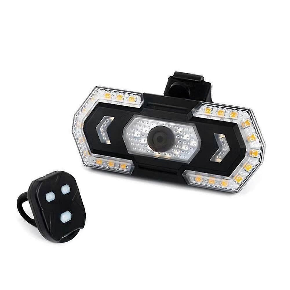 Smart Bike Tail Light with Turn Signals, LED Bike Rear Light Wireless Remote Control Bike Blinkers Waterproof USB Rechargeable Flashlight for Bicycle