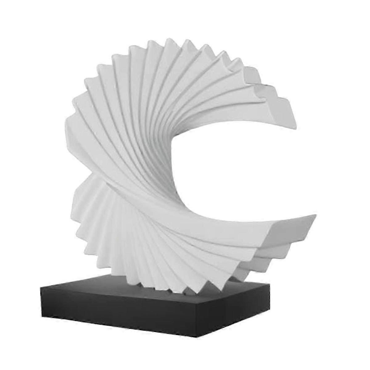 Modern Funky Wave Sea Ornament, Abstract Statues, White