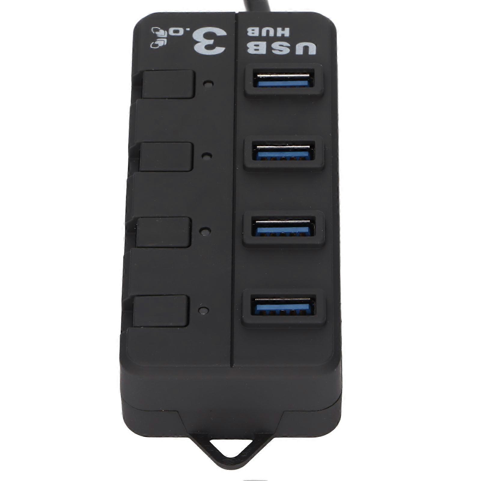 USB Hub 4 Port Independent Power Switch Transmission Stability External 3.5 Interface Electronics Supplies